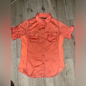 Cruel girl coral button up shirt